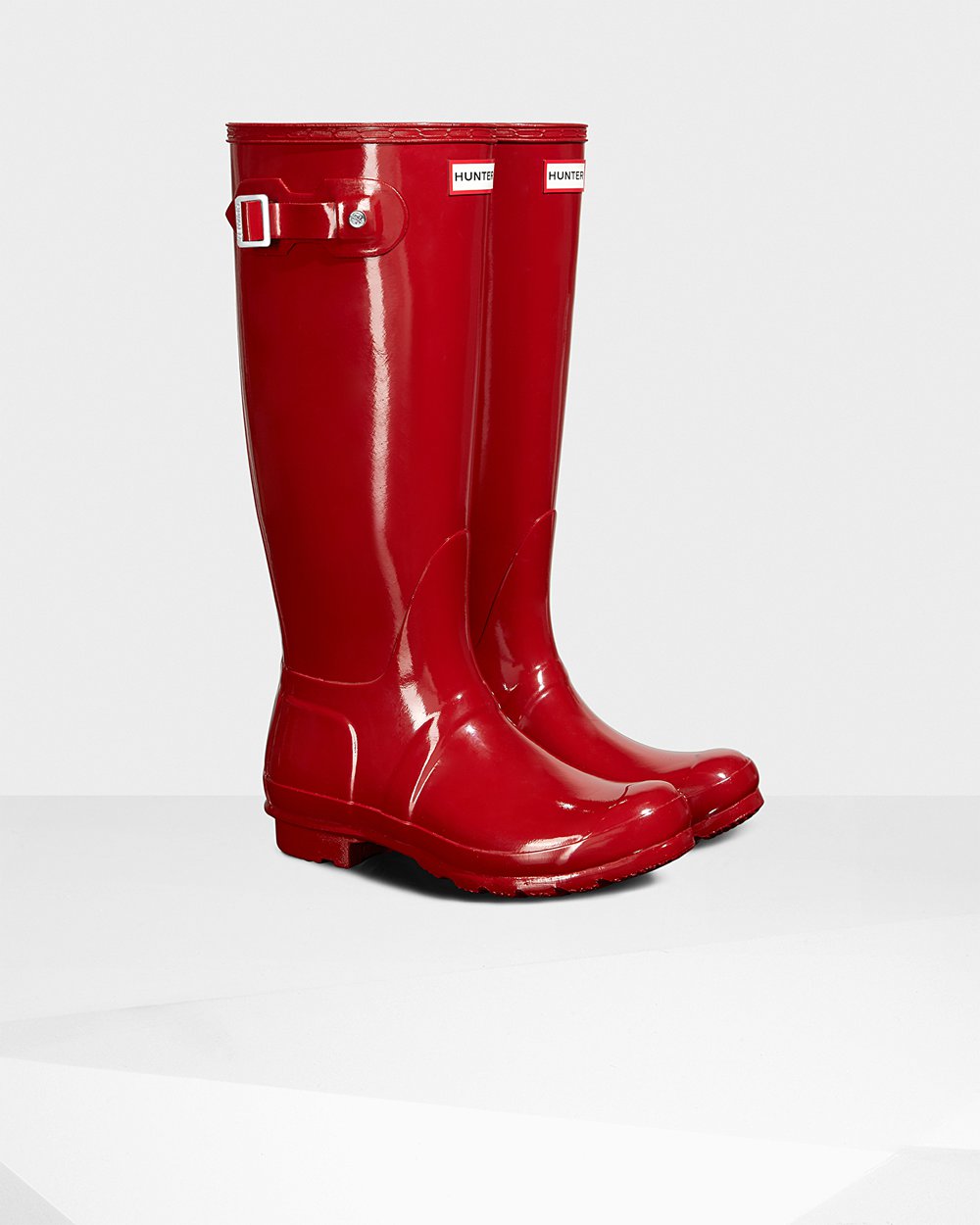 Womens Hunter Original Gloss - Tall Rain Boots Red - 9208-SDGVT